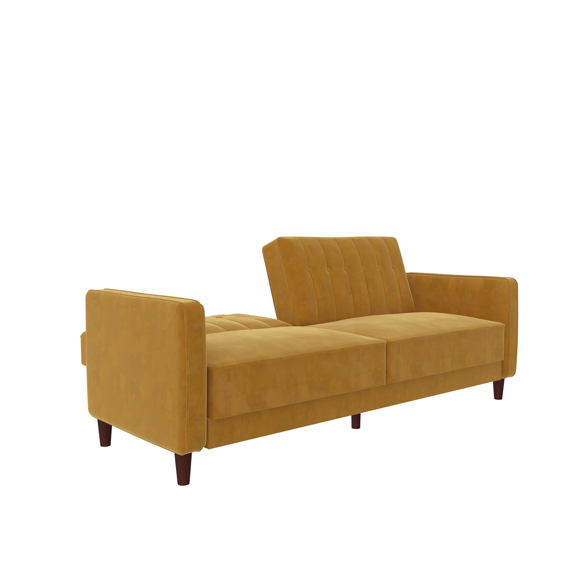 DHP Pin Tufted Futon Sofa Bed - Mustard
