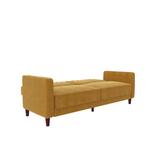 DHP Pin Tufted Futon Sofa Bed - Mustard