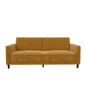DHP Pin Tufted Futon Sofa Bed - Mustard