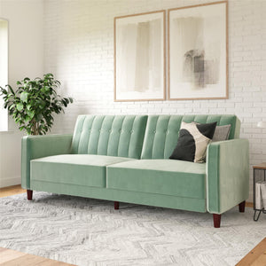 DHP Pin Tufted Futon Sofa Bed - Light Green