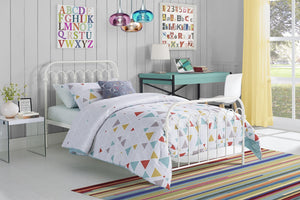 Novogratz Bright Pop Metal Bed - White - Twin