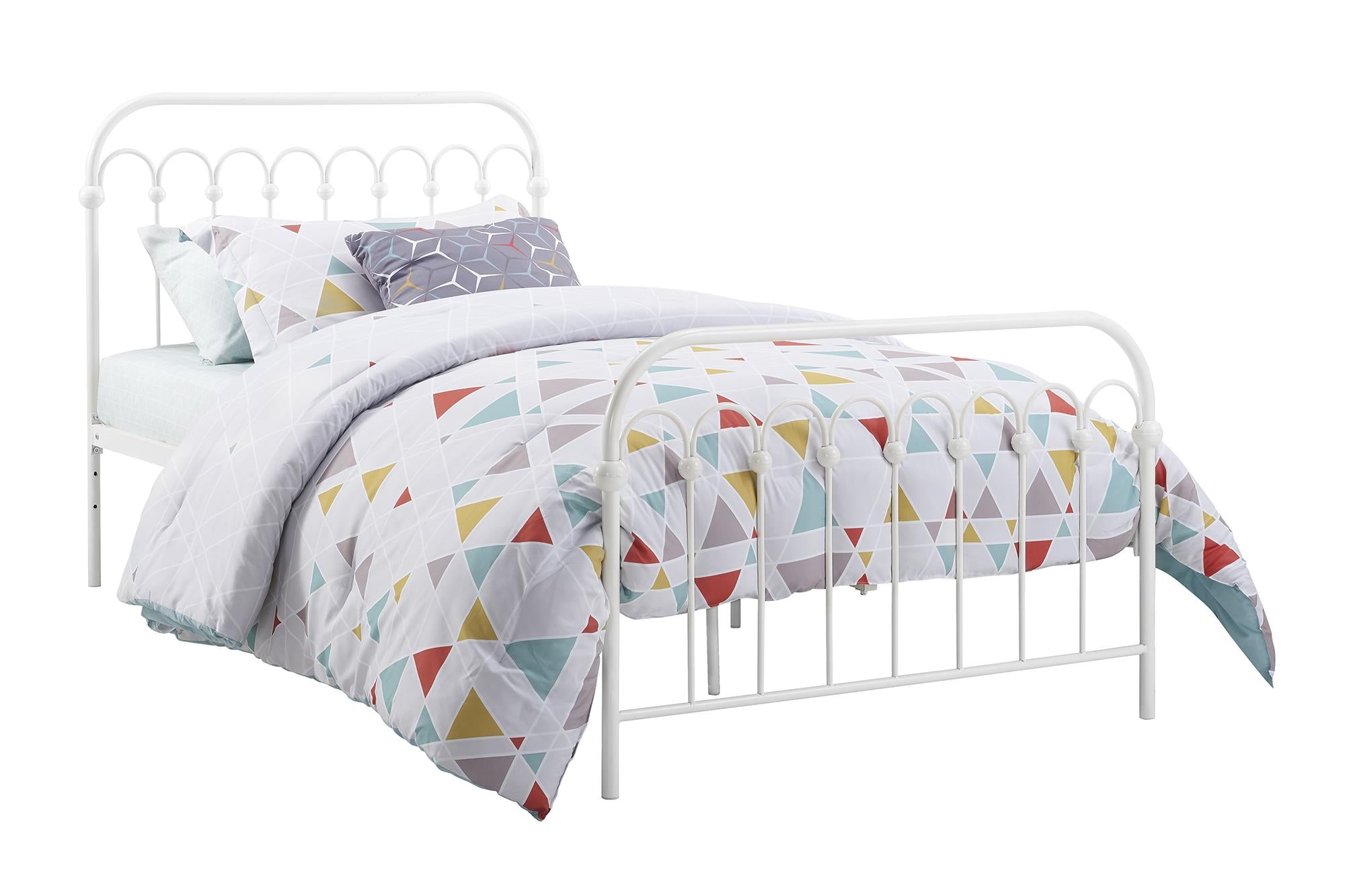 Novogratz Bright Pop Metal Bed - White - Twin
