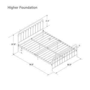 Novogratz Bright Pop Metal Bed - Off White - Full