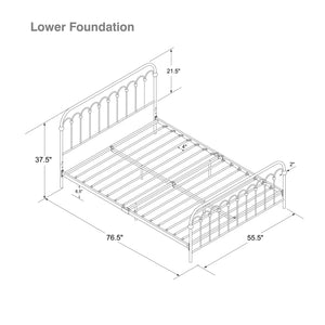 Novogratz Bright Pop Metal Bed - Off White - Full