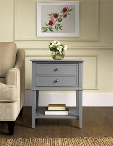 Ameriwood Home Franklin Accent Table with 2 Drawers - Gray