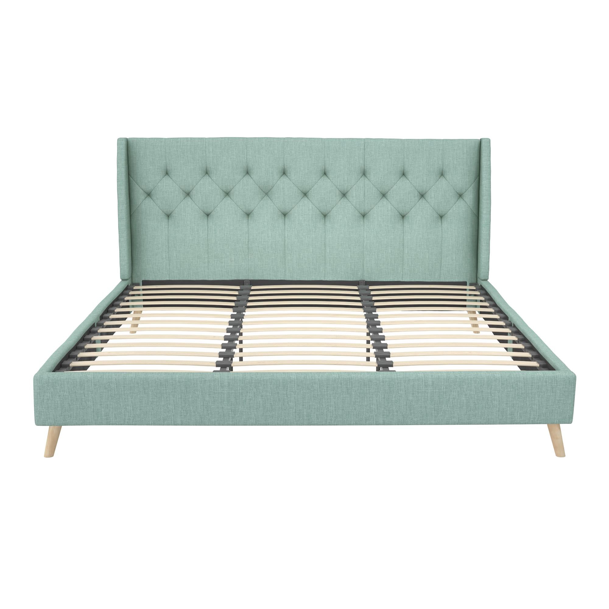 Novogratz Her Majesty Upholstered Bed - Green - King