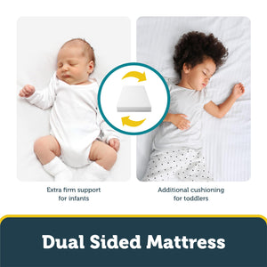Safety 1st Gentle Dreams Deluxe Dual 2-in-1 Baby Crib and Toddler Mattress - White - Crib & Toddler Mattress
