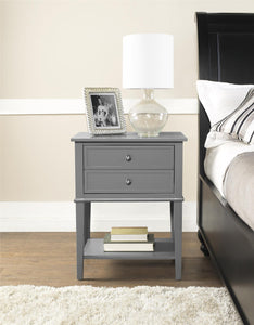 Ameriwood Home Franklin Accent Table with 2 Drawers - Gray
