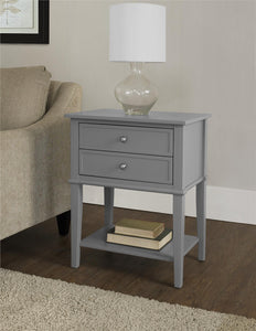 Ameriwood Home Franklin Accent Table with 2 Drawers - Gray