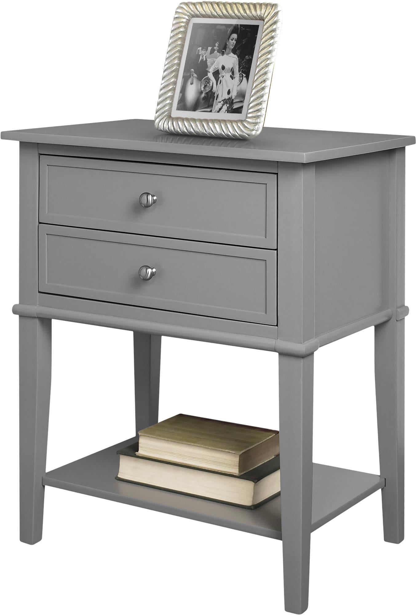 Ameriwood Home Franklin Accent Table with 2 Drawers - Gray