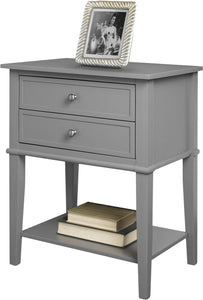Ameriwood Home Franklin Accent Table with 2 Drawers - Gray