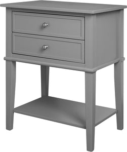 Ameriwood Home Franklin Accent Table with 2 Drawers - Gray