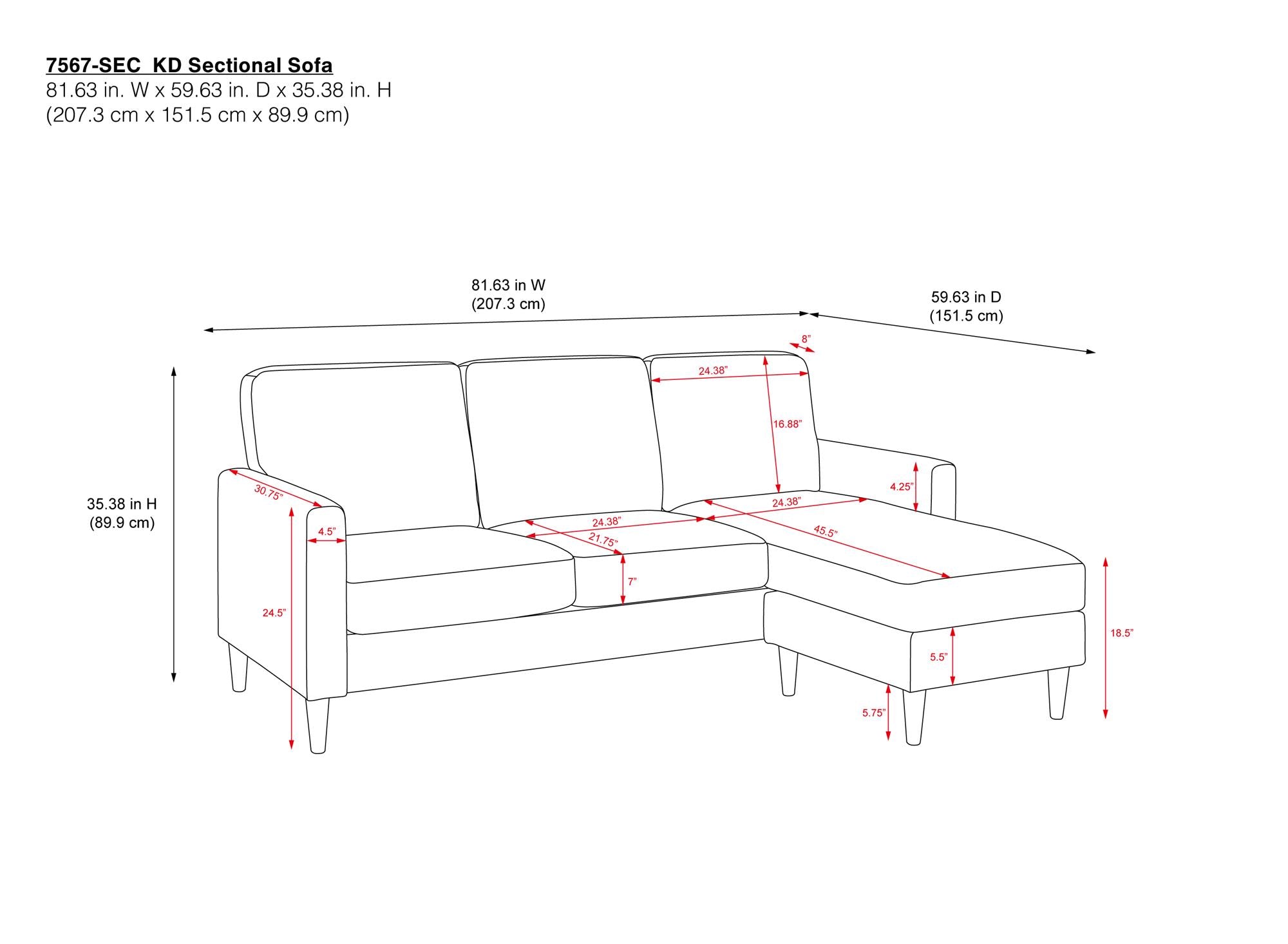 DHP Kaci Sectional Sofa - Beige