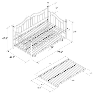 DHP Tokyo Metal Daybed with Trundle - Bronze - Twin