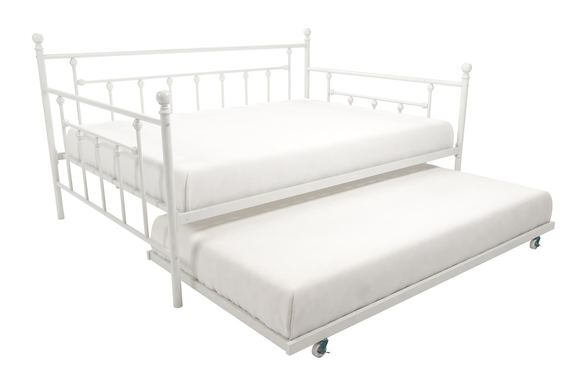 DHP Manila Metal Daybed with Trundle - White - Full