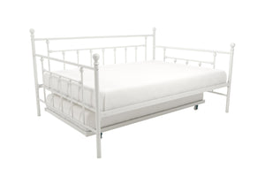 DHP Manila Metal Daybed with Trundle - White - Full