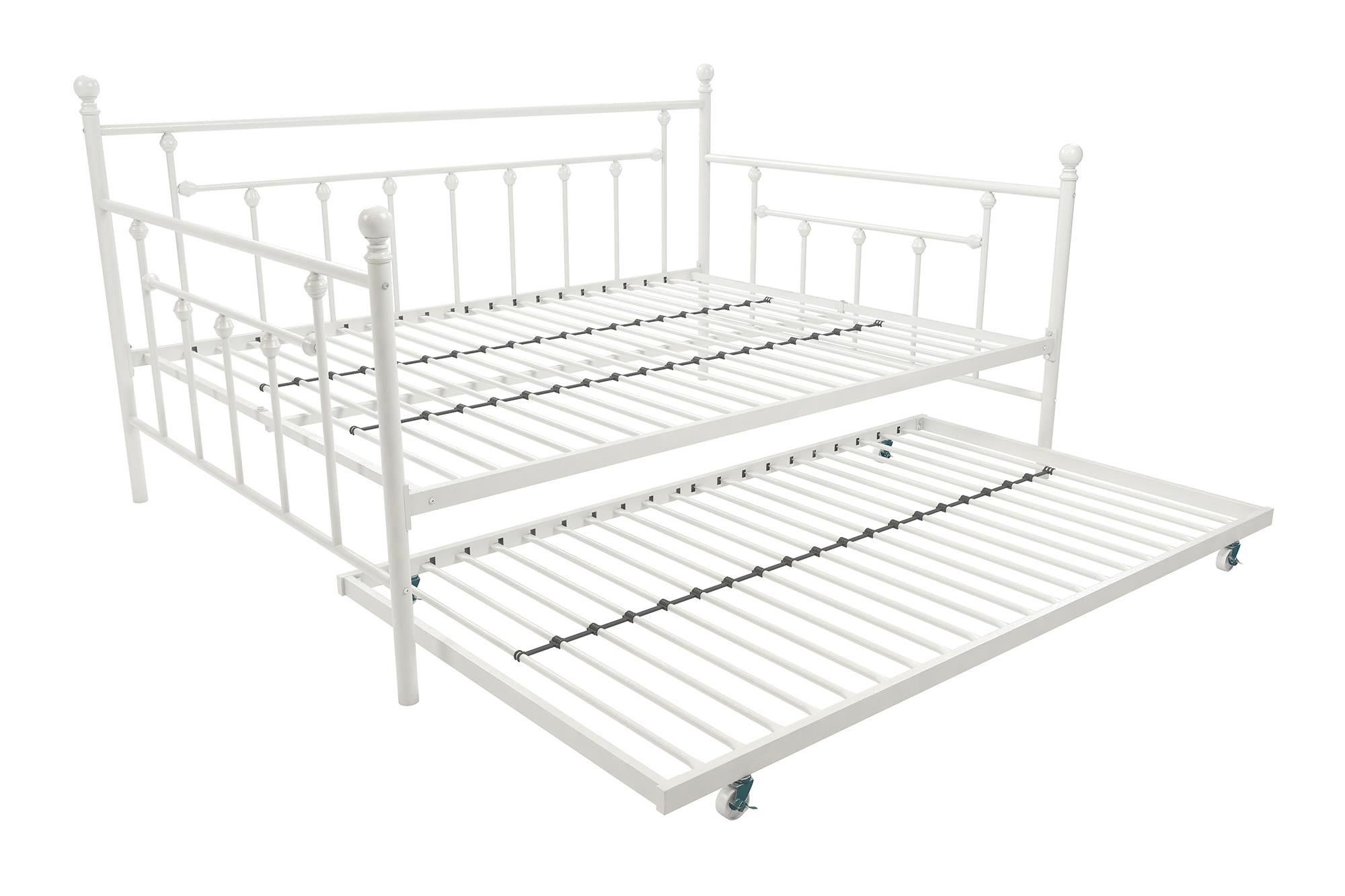 DHP Manila Metal Daybed with Trundle - White - Full