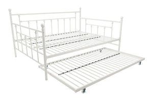 DHP Manila Metal Daybed with Trundle - White - Full