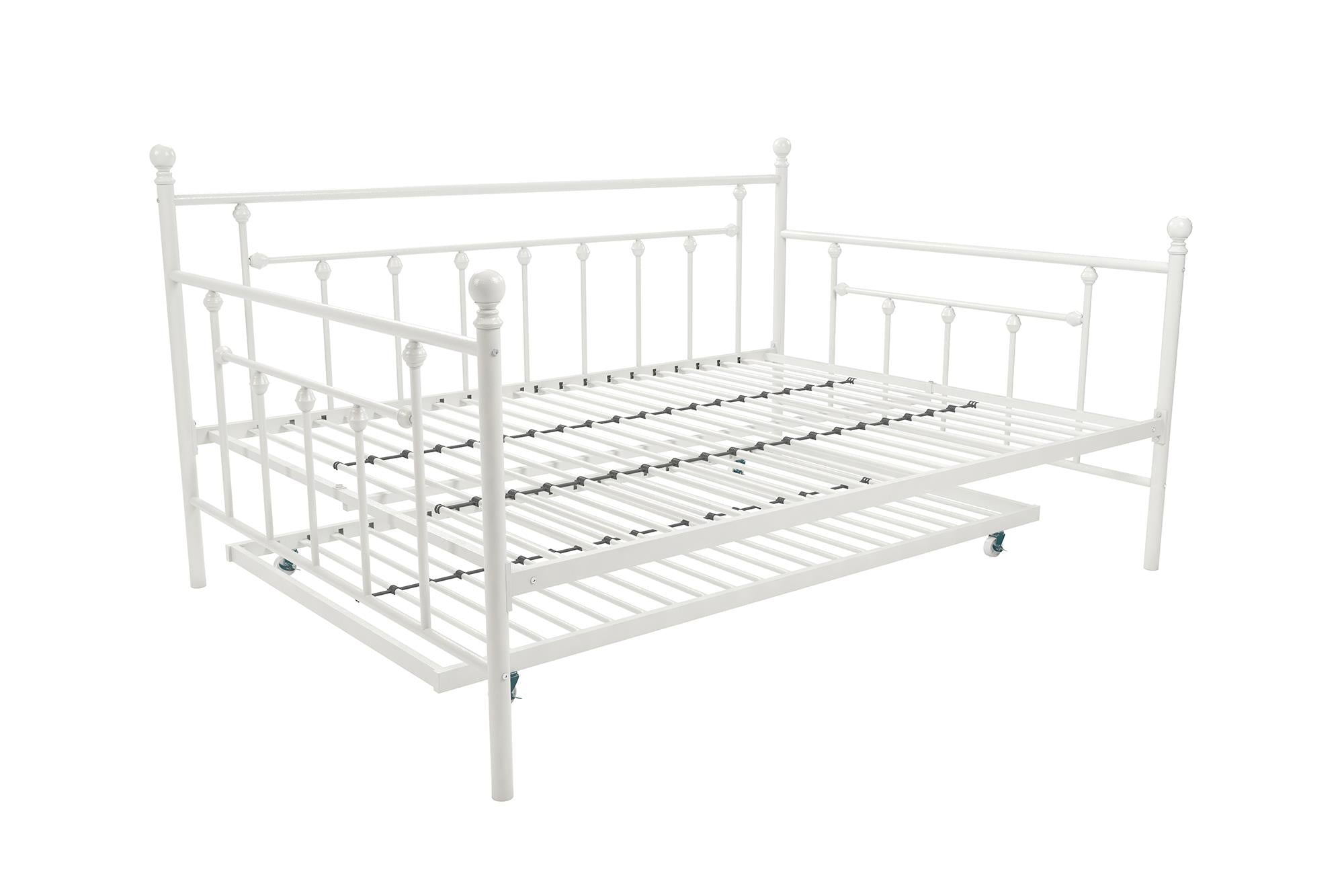 DHP Manila Metal Daybed with Trundle - White - Full