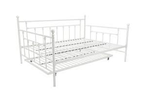 DHP Manila Metal Daybed with Trundle - White - Full