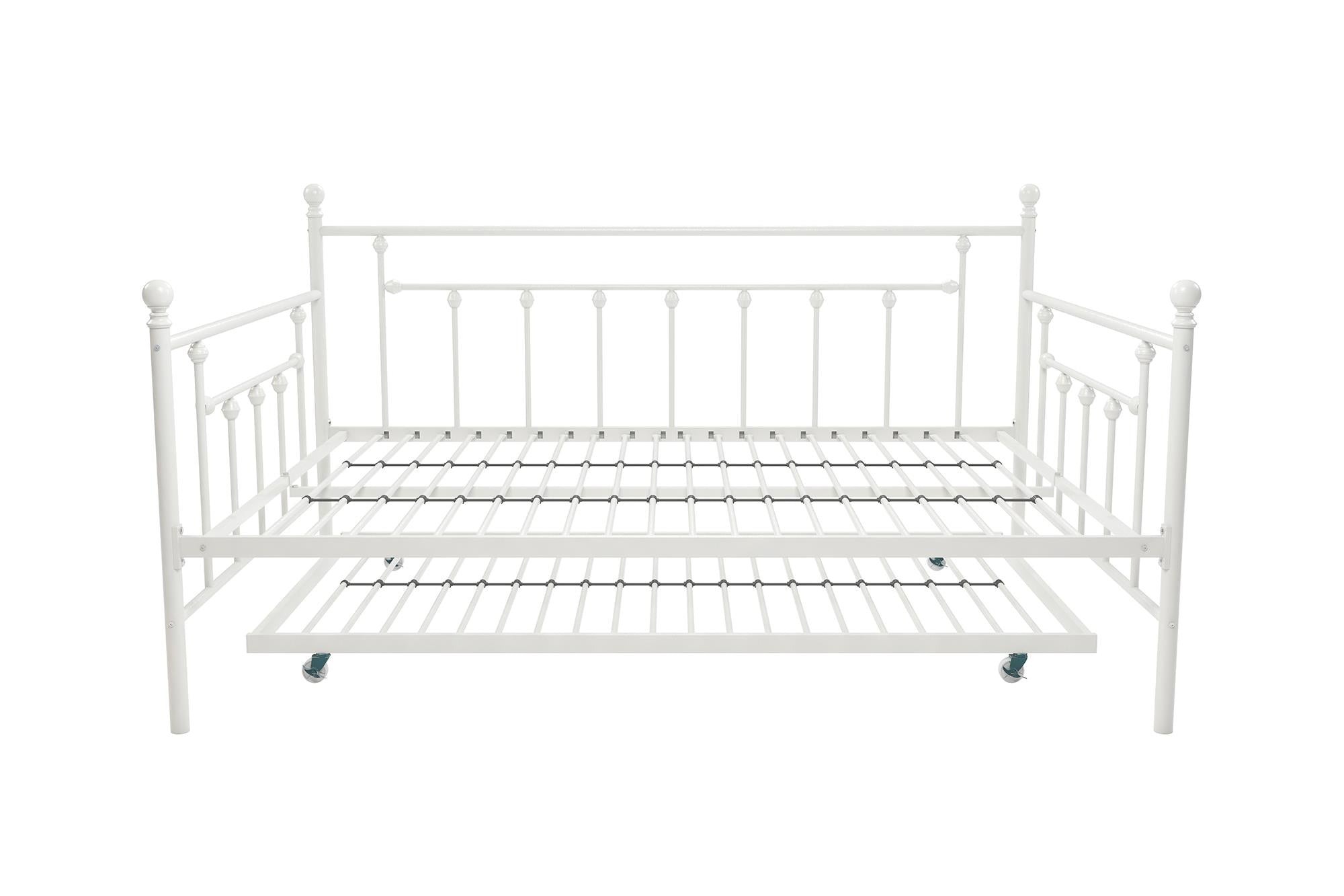 DHP Manila Metal Daybed with Trundle - White - Full