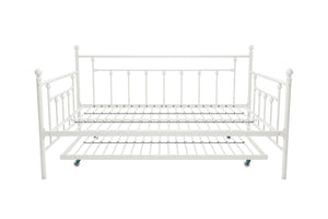 DHP Manila Metal Daybed with Trundle - White - Full