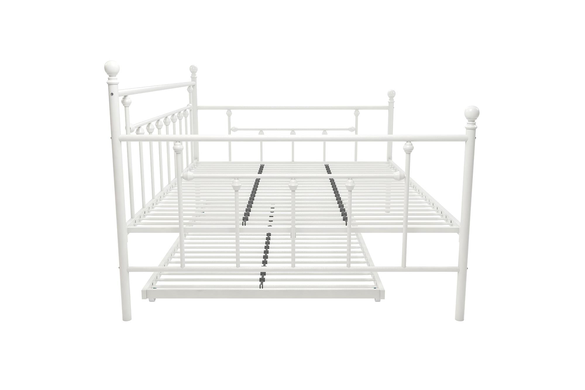 DHP Manila Metal Daybed with Trundle - White - Full