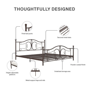 DHP Bombay Metal Bed Frame - Bronze - King