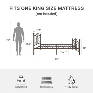DHP Bombay Metal Bed Frame - Bronze - King