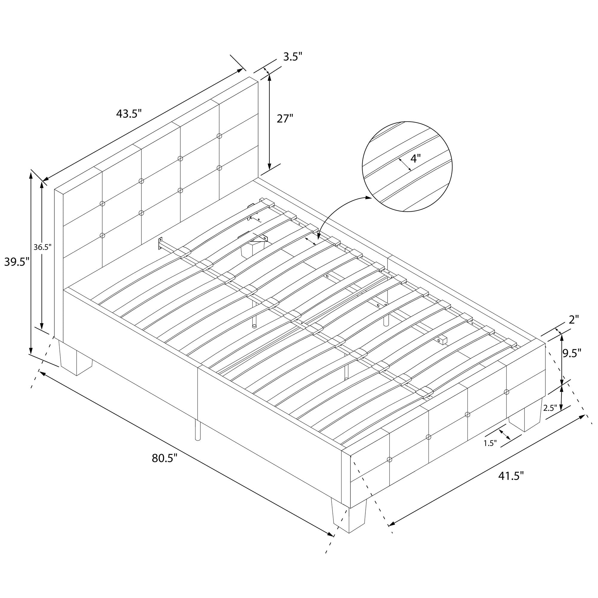 DHP Rose Upholstered Bed Frame - Gray - Twin