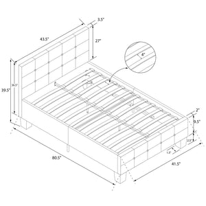 DHP Rose Upholstered Bed Frame - Gray - Twin