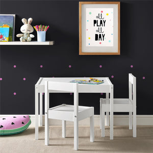 Max & Finn Hunter 3-Piece Kiddy Table & Chair Kids Set - White