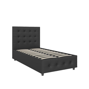 DHP Cambridge Upholstered Bed with Storage - Black - Twin