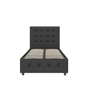 DHP Cambridge Upholstered Bed with Storage - Black - Twin