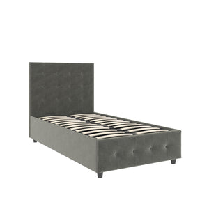 DHP Cambridge Upholstered Bed with Storage - Gray - Twin