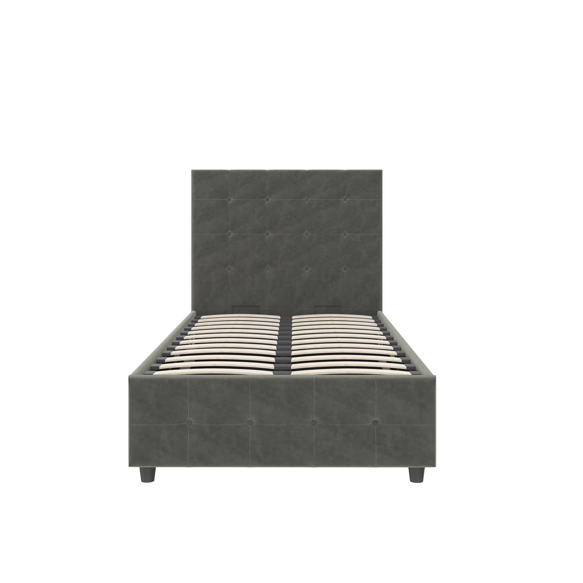DHP Cambridge Upholstered Bed with Storage - Gray - Twin