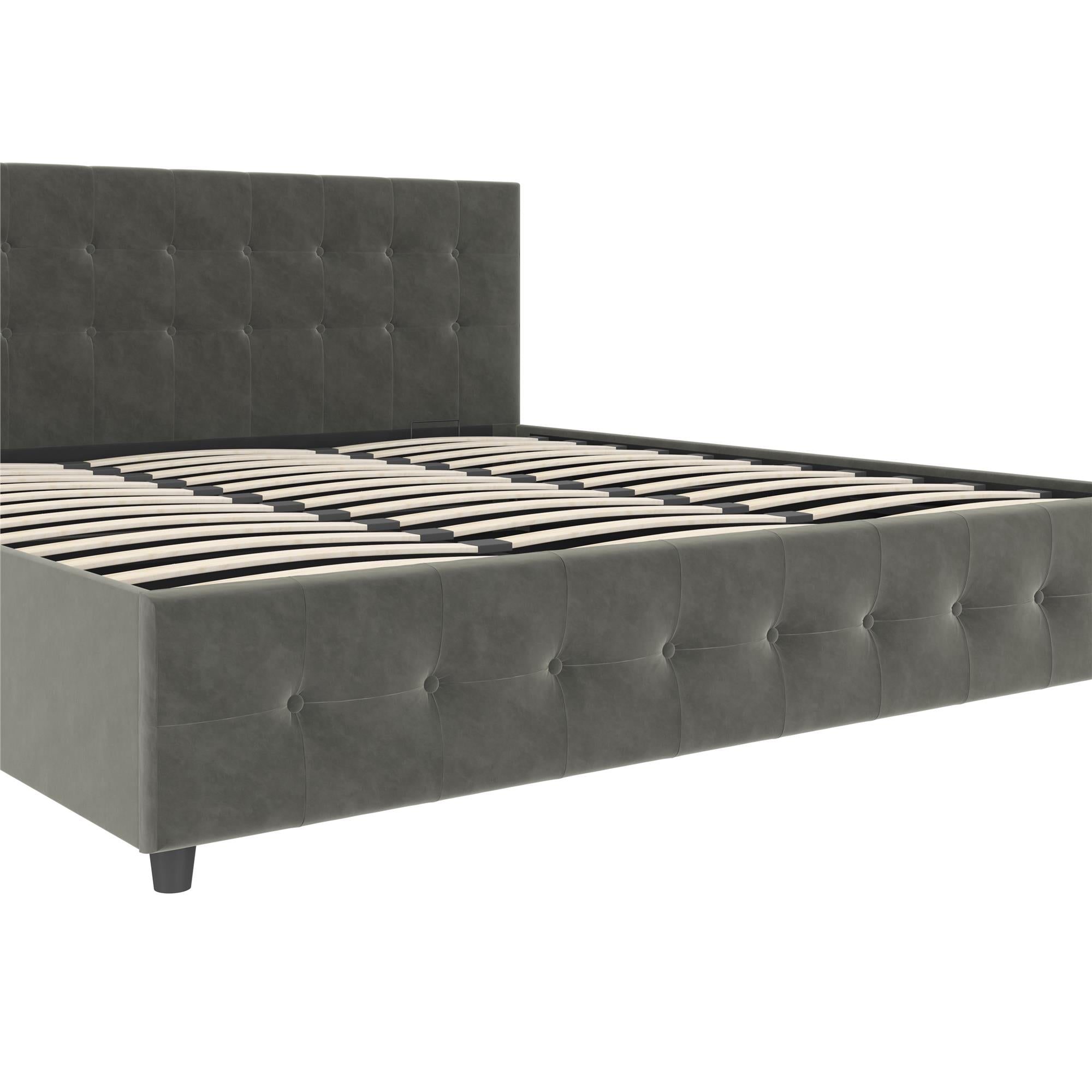 DHP Cambridge Upholstered Bed with Storage - Gray - King