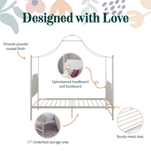 Max & Finn Clementine Canopy Bed - Off White - Twin