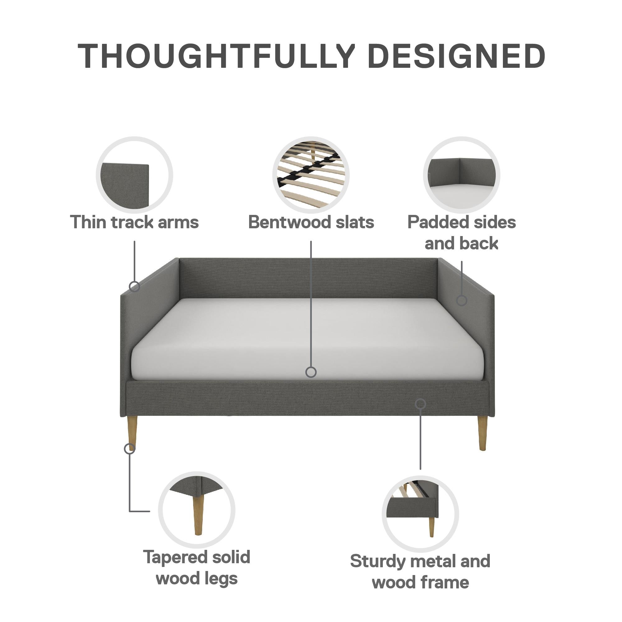 DHP Franklin Mid Century Daybed - Grey Linen - Full