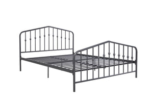 Novogratz Bushwick Metal Bed - Gray - Queen