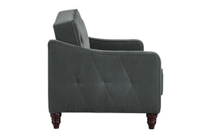 Novogratz Vintage Tufted Sofa Sleeper II - Dark Gray