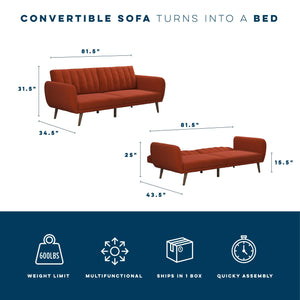 Novogratz Brittany Futon Sofa Bed - Orange