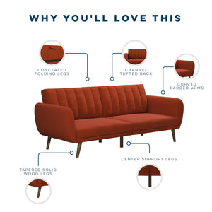 Novogratz Brittany Futon Sofa Bed - Orange
