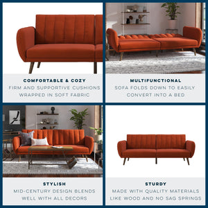 Novogratz Brittany Futon Sofa Bed - Orange