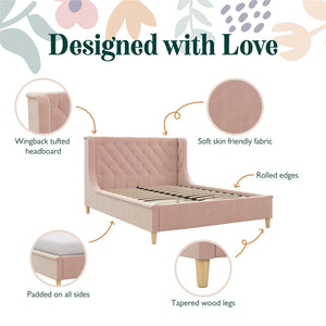 Max & Finn Ambrosia Upholstered Bed - Pink - Full