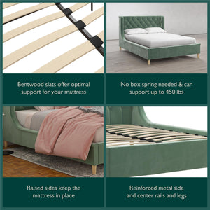 Max & Finn Ambrosia Upholstered Bed - Teal - Full