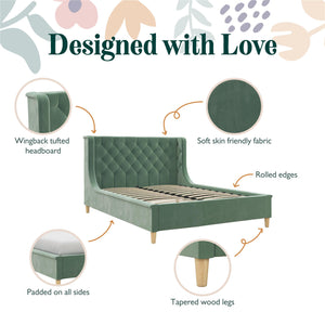 Max & Finn Ambrosia Upholstered Bed - Teal - Full