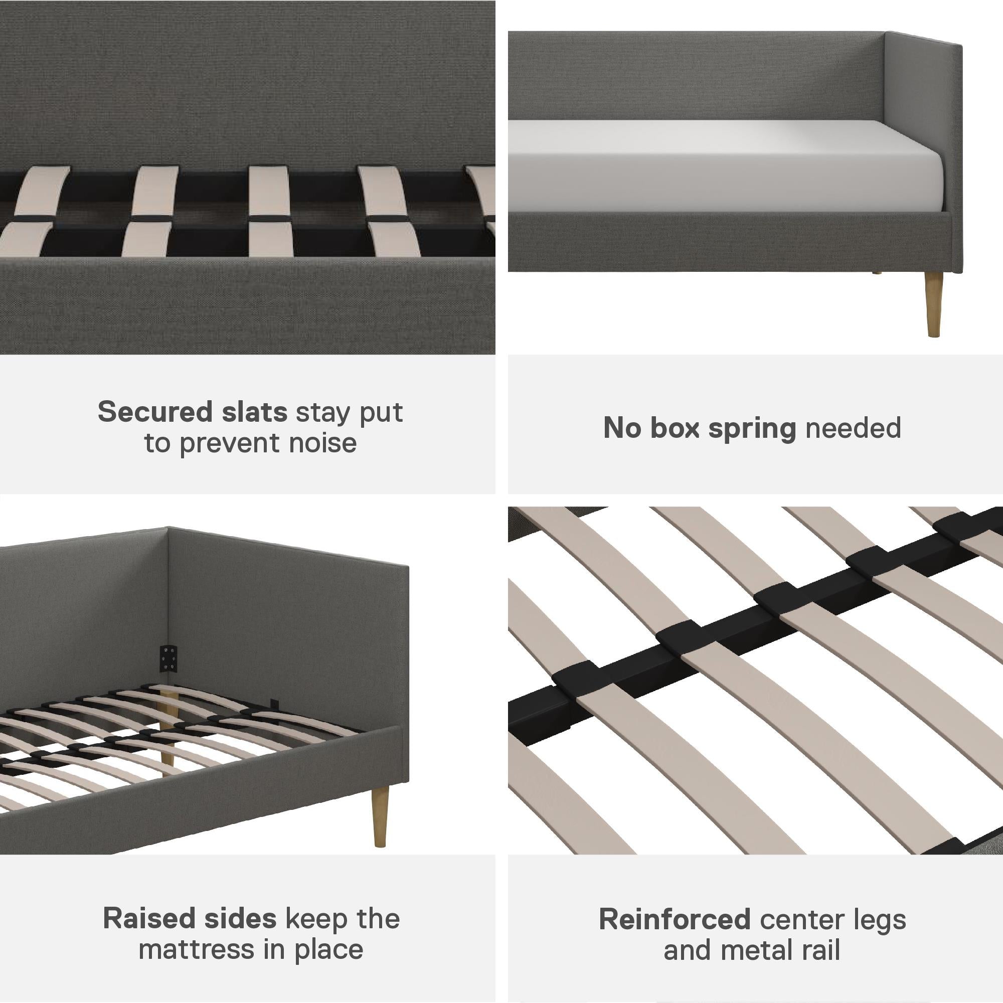 DHP Franklin Mid Century Daybed - Grey Linen - Twin