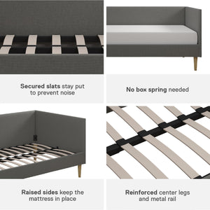 DHP Franklin Mid Century Daybed - Grey Linen - Twin