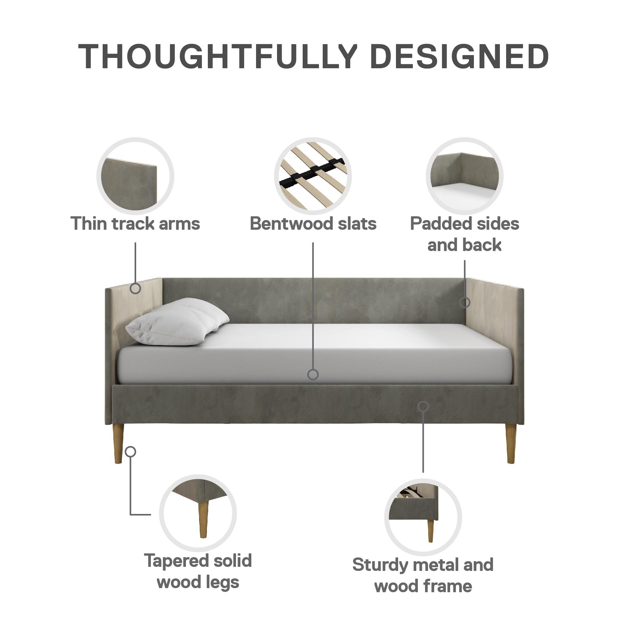 DHP Franklin Mid Century Daybed - Gray - Full